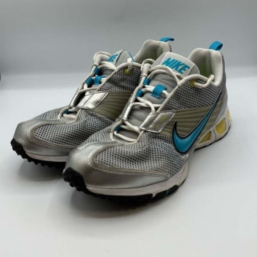 Nike Midfit Trail Shoes Womens 8.5 Silver Blue Hiking Running Sneakers 388379-04